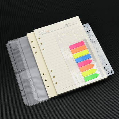 Wonderpool 320 Pages Blank/Lined A5 Refill Paper Inserts Binder Loose Leaf Paper, Dividers, Pocket, Neon Page Marker, Bookmark, Stencils for Refillable 6 Ring Binder Journal Notebook Diary Planner(A5)
