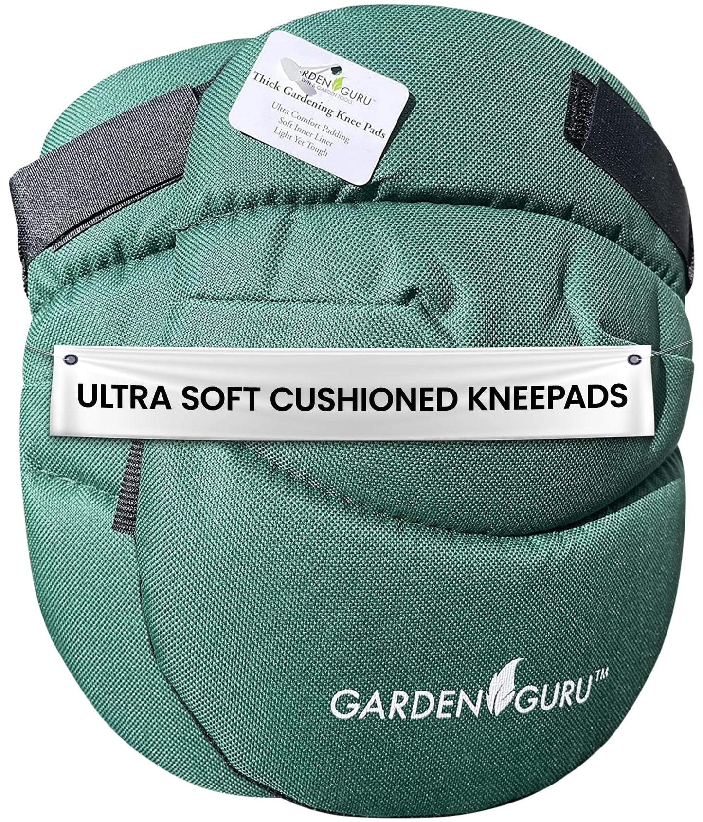 GARDEN GURU Cushioned Gardening Knee Pads with Adjustable Straps - Soft Inner Liner, Ultra Comfort Padding, Garden Kneelers for Yard Work, Cleaning, Household Chores, Roofing, and More