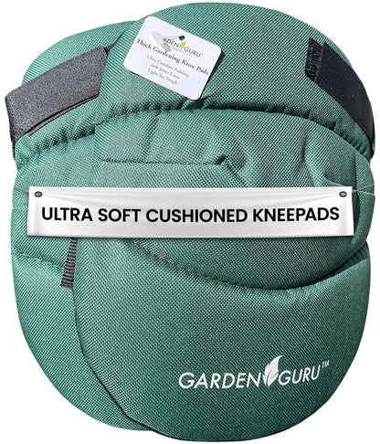 GARDEN GURU Cushioned Gardening Knee Pads with Adjustable Straps - Soft Inner Liner, Ultra Comfort Padding, Garden Kneelers for Yard Work, Cleaning, Household Chores, Roofing, and More
