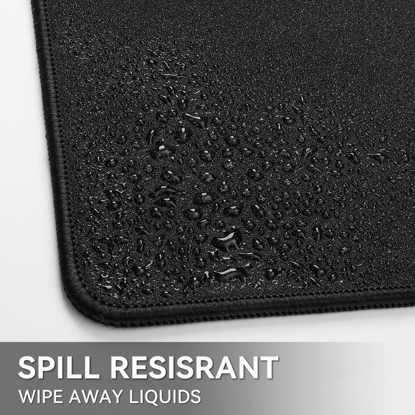 ALOANES Mouse Pad with Stitched Edge, Premium-Textured Mouse Mat, Non-Slip Rubber Base Mousepad for Laptop, Computer & PC,Desk Mat for Gamer, Office & Home,Black, 40cm x90cm x0.3cm