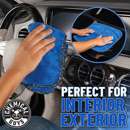 Chemical Guys Professional Grade Premium Microfiber Towels, Blue (16" x 16") (Pack of 3) - Safe for Car Wash, Home Cleaning & Pet Drying Cloths