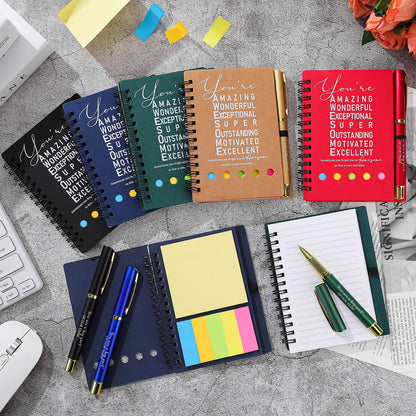 10 Sets Employee Appreciation Gifts Bulk Inspirational Ballpoint Pens Motivational Spiral Notebooks Encouraging Pen Thank You Gifts for Coworkers Colleagues Teacher Nurse Staff Team Christmas Office