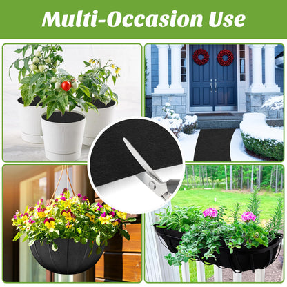 Adnee 118 x 14 Inch Non Woven Flower Pot Liner Roll-Black Felt Hanging Basket Liners-Fabric Planter Liner for Garden Planter Window Hanging Flower Basket Indoor Outdoor