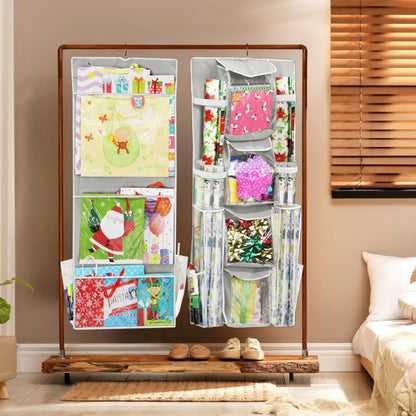 Simple Houseware Double-Sided Hanging Gift Bag & Wrap Organizer