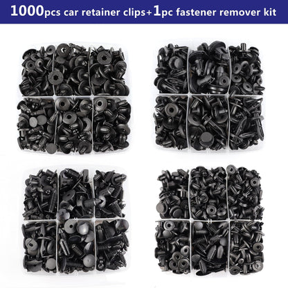 Car Bumper Clips Shield Retainer Clips Plastic Rivets 1001PCS Automotive Push Pins Assortment Xmas Tree Fasteners Kit Most Common Sizes Auto Body Push Pin with Removers for Ford Honda Chrysler GM