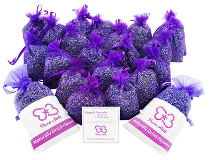 Pura Aide Lavender Sachets Pre-Filled for Refreshing Drawers Closets Dressers Shoe Boxes Wedding Toss Home Fragrance Fresh Scents (Pack of 22)