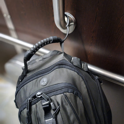 Clipa Handbag Hanger – Matte Black PVD - The Ring That Opens into a Hook and Hangs in Just 10 mm of Space, Holds 15 kg, 3 yr. Warranty.