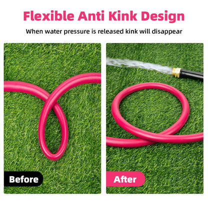WELLUCK Garden Hose Heavy Duty Durable Anti Kink Flexible Garden Water Hose for Drinking Water Safe BPA Free, All-Weather Lightweight Water Hose for Garden RV Camper Marine (10FT)