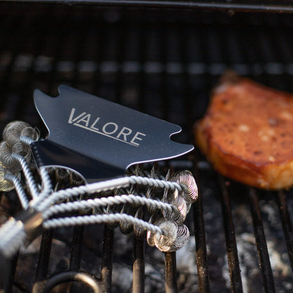 Valore BBQ Brush Bristle Free – 2 in 1 Grill Scraper & Barbecue Brush – Stainless Steel BBQ Grill Brush & Scraper Combo for Outdoor Grills