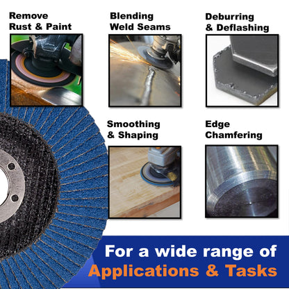 WA 10PACK - 4 1/2" x 7/8" Zirconia Flap Sanding Disc Grit 40, Standard Density Grinding Wheel for Angle Grinder, Grinding Wheels for Stainless Steel/Metal, T29, 4 1/2 Inch (40#)