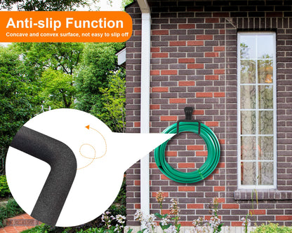 2pcs Heavy Duty Hose Hanger Garden Hose Storage Black Water Hose Holders for Outside Wall Mount Sturdy Garden Hose Reel Hose Stand for Garden