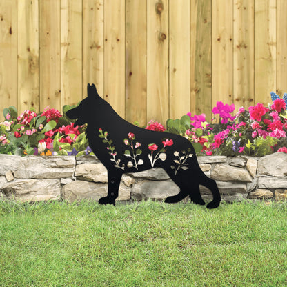 Urbraneco German Shepherd Garden Stake - Handcrafted Outdoor Decor for Dog Lovers, Durable Yard Art Statue