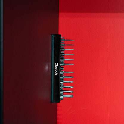 Olsa Tools Professional Hex Bit Organizer with Magnetic Base | Professional Quality Hex Bit Holder for Your Specialty, Drill or Tamper Bits (Black)
