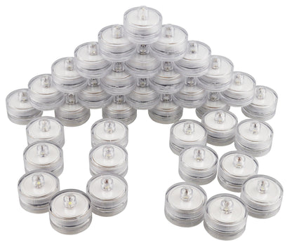 Samyo Set of 36 Waterproof Wedding Submersible Battery LED Tea Lights Underwater Sub Lights- Wedding Centerpieces Party Decorate (Blue)