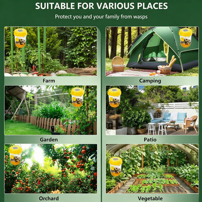 3 Pack Wasp Traps Outdoor Hanging, Carpenter Bee Cages, Wasps Outdoor Hanging, Jacket Cage for Outside Garden, Patio, Yard Within Hours Wasp Cage