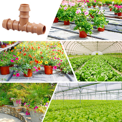 Arfun 20-Pack Drip Irrigation Barbed Tee Fittings, Fits of 1/2”, 17mm .600” ID Drip Tubing