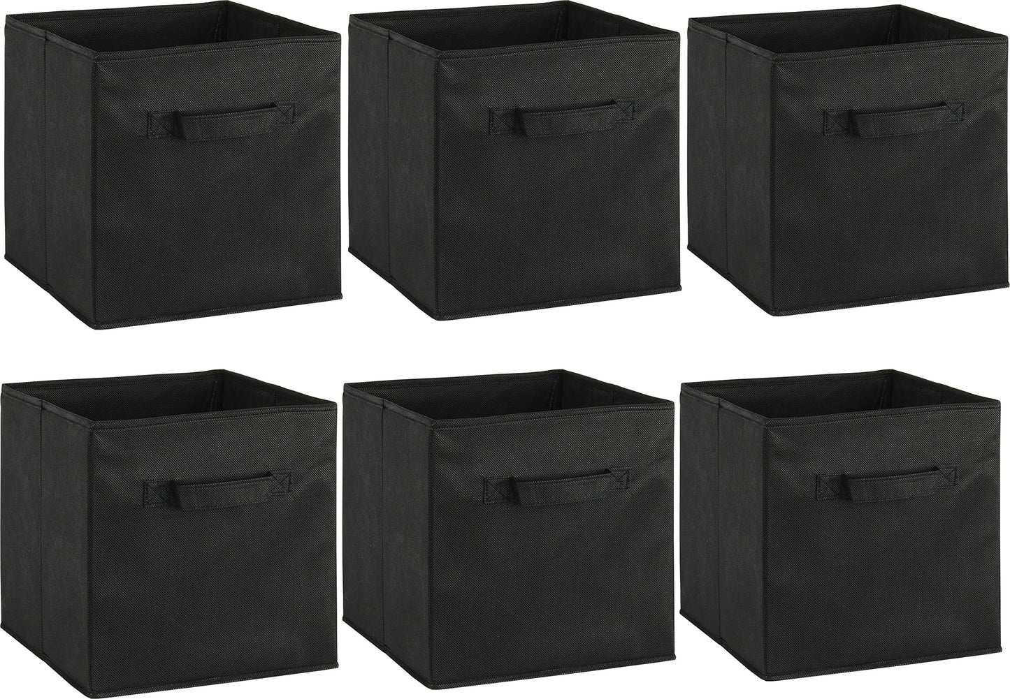 Simple Houseware 11 Inch Foldable Storage Bins Cubes Organizer, 6 Pack, Black