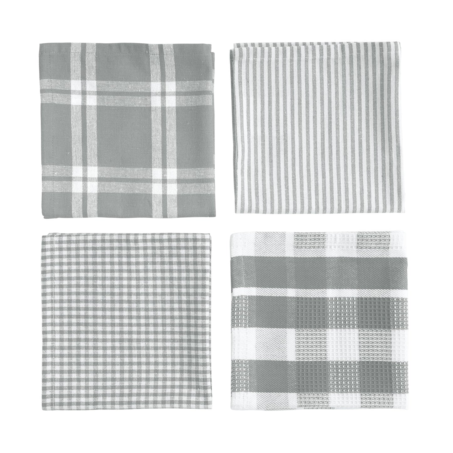 LANE LINEN 100% Cotton Kitchen Dish Cloths, Ultra Soft Absorbent Quick Drying Dish Towels, Multiweave Wash Cloths Dish Towel Sets, 13x13 Inches, 12 Pack - Grey