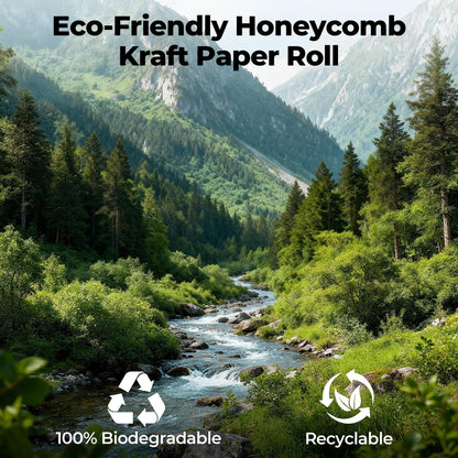 Tera Honeycomb Packing Paper Eco-friendly: 12"x200' Recyclable Cushioning Wrap for packaging Moving Supplies Shipping Boxes Gift Wrapping Paper Alternative to Bubble Wrap with 20 Fragile Sticker