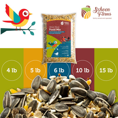 Schoen Farms Wild Bird Seed Food Mix – 2.27 kg Bag – Classic Seed Blend for Finches, Cardinals, Chickadees & Sparrows – Canadian Grown Bird Feed