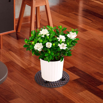 11.8in Plant Level Pot Elevator, Plant Stands, Plant Pot Saucer for Prevent Rot and Damage on Patio & Deck ( Black) (8Pcs, 11.8in)