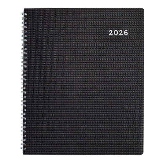 Brownline® 2026 DuraFlex Weekly Planner, Appointment Book, 12 Months, January to December, Twin-Wire Binding, 11" x 8.5", Black (CB950V.BLK-26)