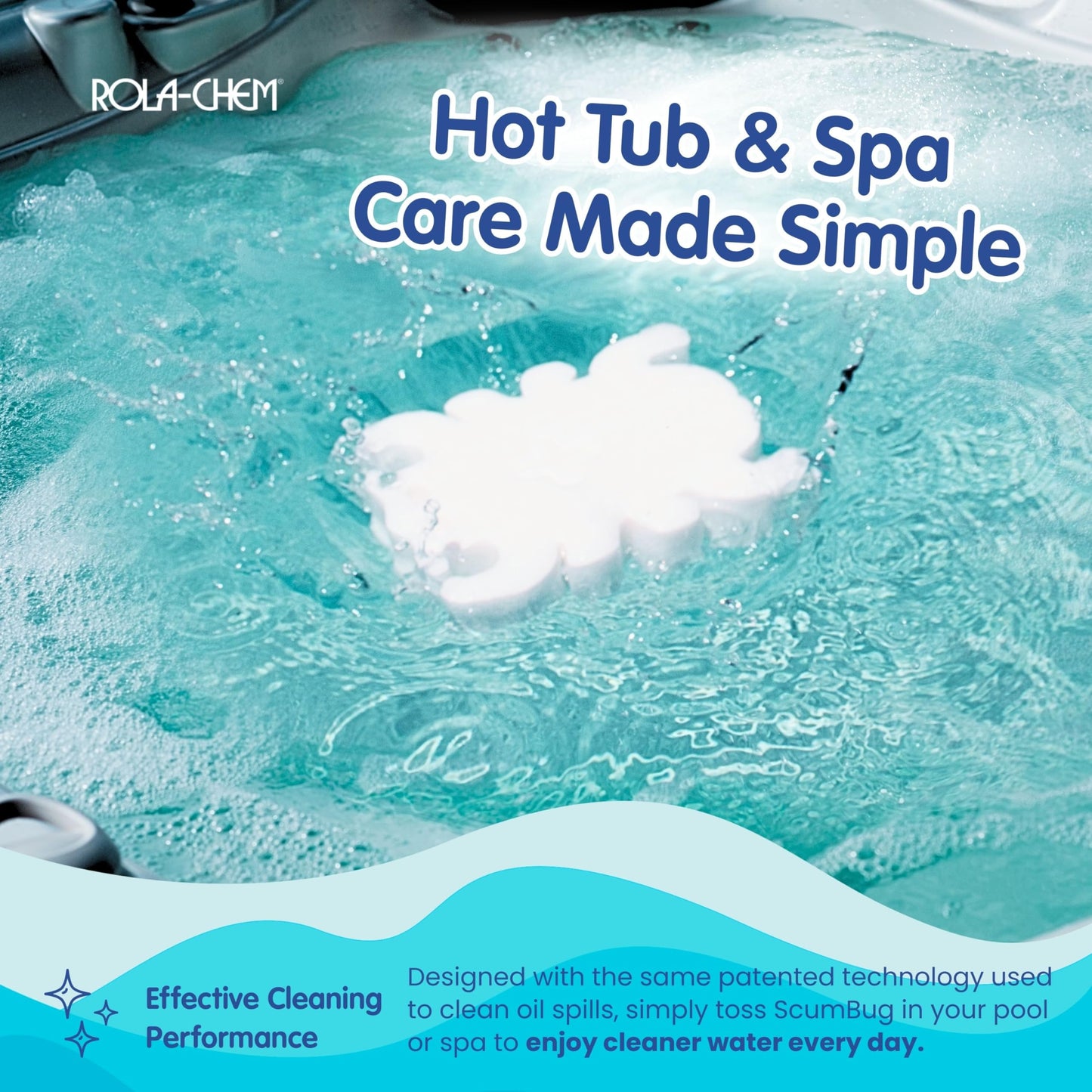 2 Pack Scumbug HotTub Scum Absorber – The Original, Highest Rated Scum Absorber Ever – Pool Sponge Oil Absorber for Hot Tub, Spa & Pool – Hot Tub Cleaning Tools That Soak Up Oil & Grime