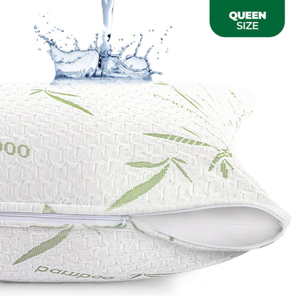 Utopia Bedding Bamboo Viscose Waterproof Pillow Protector Zippered (2 Pack) Queen – Bed Bug Proof Pillow Encasement 20 x 28 Inches