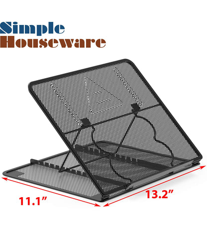 Simple Houseware Laptop Stand with 11-Levels Adjustable Computer Holder for Desk/Book/Tablet Support, Black