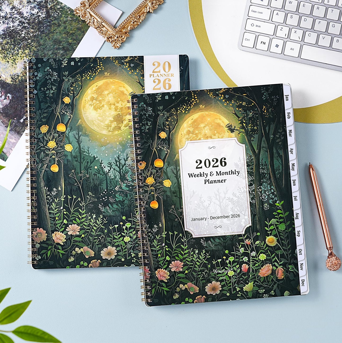 2026 Planner - Planner 2026, JAN 2026 - DEC 2026, 2026 Planner Weekly and Monthly, 2026 Calendar Planner, 9" x 11", Tabs, Spiral Binding, Back Pocket