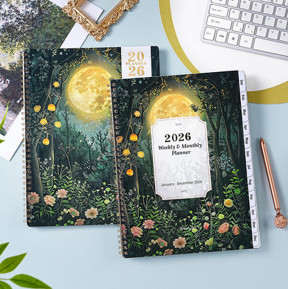 2026 Planner - Planner 2026, JAN 2026 - DEC 2026, 2026 Planner Weekly and Monthly, 2026 Calendar Planner, 9" x 11", Tabs, Spiral Binding, Back Pocket