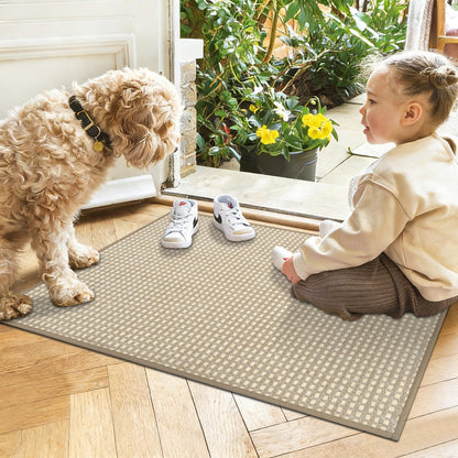 VSIWB Door Mat Entrance 24"x35",Front Door Mat Indoor Outdoor Mat Non-Slip Dirt Resistant and Absorbent Rubber Backing Floor Mats，Washable Entrance Mat Low-Profile Welcome Mat, Brown