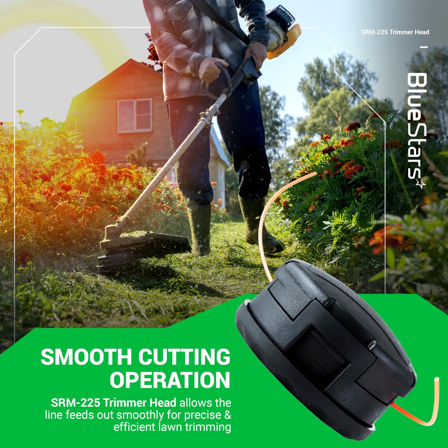 BlueStars 2 Packs SRM-225 String Trimmer Head - Compatible with Speed Feed 400 for Echo Weed Eater SRM 225 SRM210 SRM2100 SRM225 SRM200 SRM230 SRM250 SRM265 SRM266 Shiandaiwa T195S T220 T222 Trimmer
