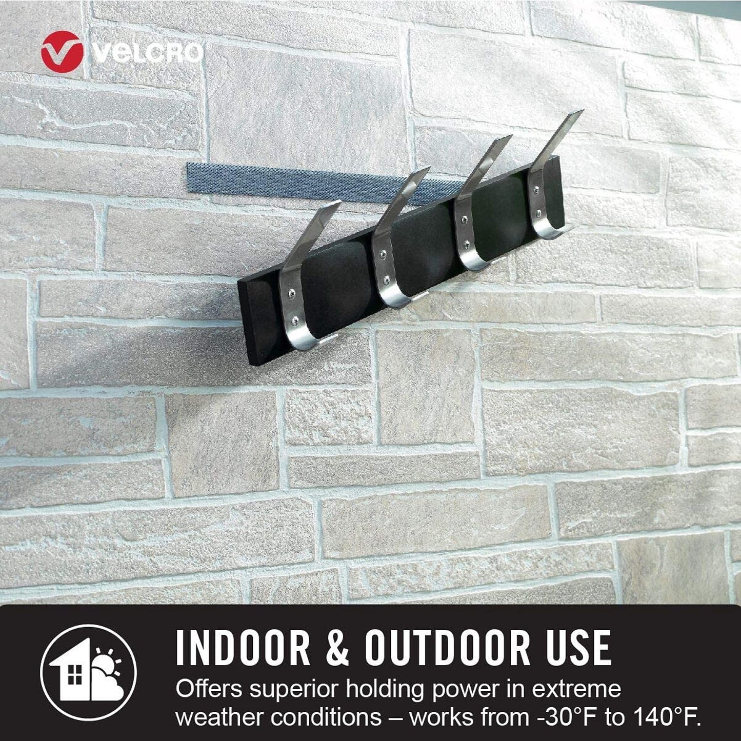 VELCRO Brand - Industrial Strength Extreme Outdoor | Heavy Duty, Superior Holding Power on Rough Surfaces | Tape – 10ft x 1in | Black