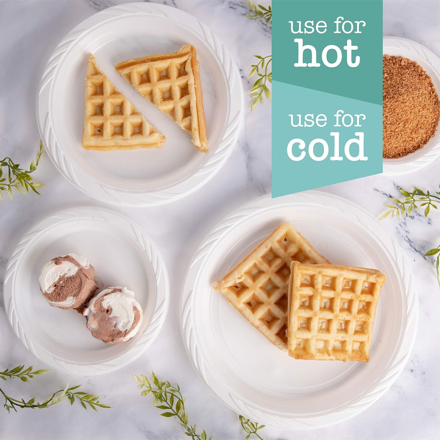 PLASTICPRO 200 Count Disposable 6 Inch White Plastic Dessert Plates