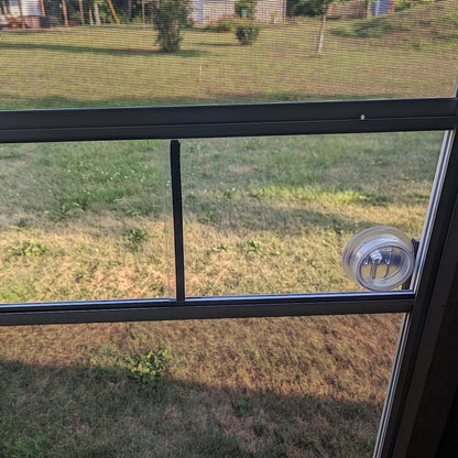 239061 RV Screen Door Slide 12 Inch Panel, Replacement Plastic Clear Slide Panel with Push Down Knob Opener for Travel Trailer