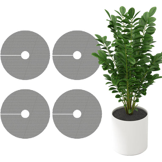 Adnee 4 Pcs 15.7 Inch Plant Pot Grids-Cuttable Plant Pot Soil Covers Protectors from Animals-Indoor Round Planter Pots Soil Guard for Outdoor Garden Plants Protection