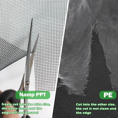 Wohohoho Stronger Garden Insect Mesh Netting, 6.6Ft x 16Ft Nano Black Bird Net Barrier. Mosquito Netting Screen for Patio Balcony Porch Cover, Garden Protection for Vegetables Plants, Shading Rate 33%