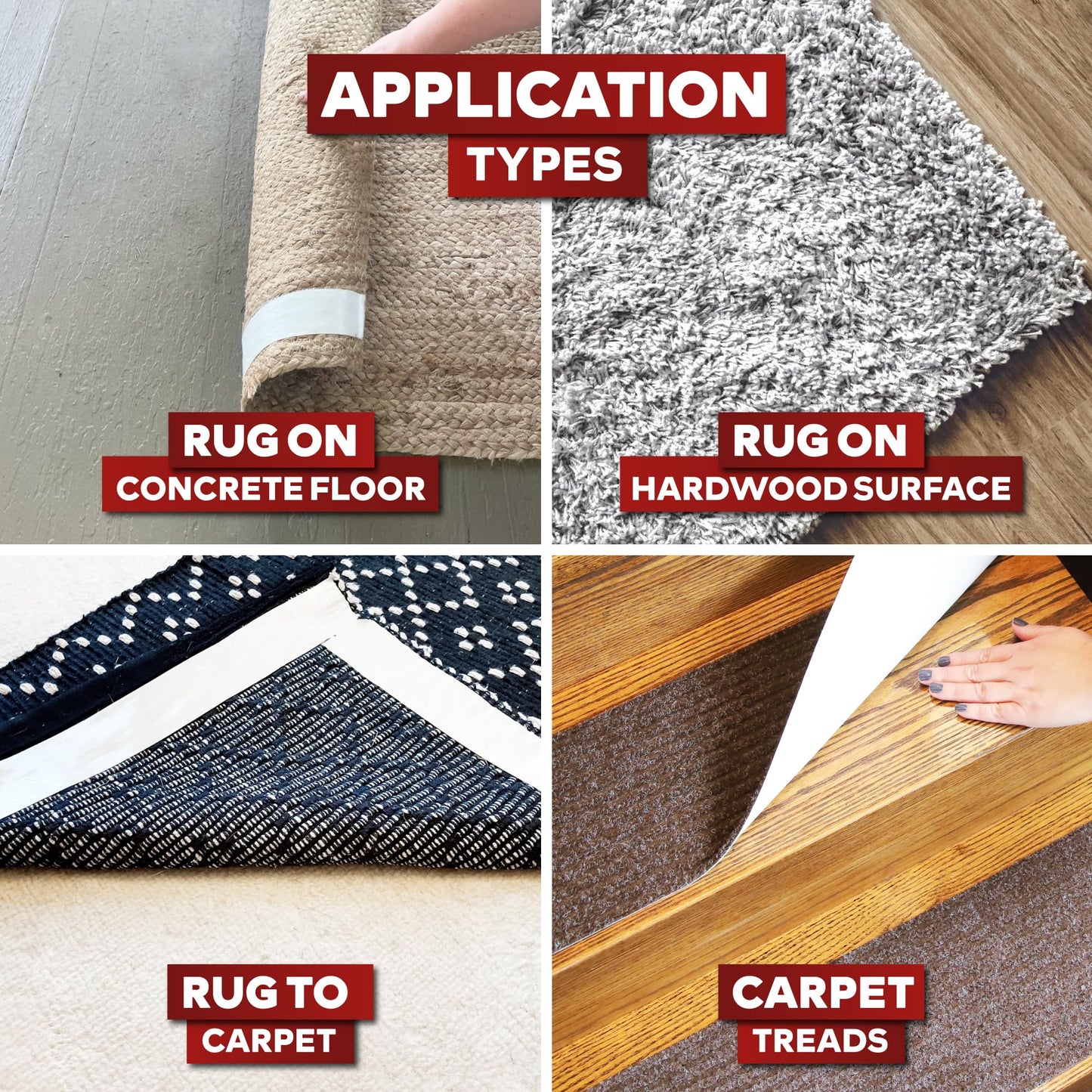 XFasten Double Sided Carpet Tape for Area Rugs 2 Inch x 30 Yards, Residue-Free Carpet Tiles Tape, Removable Heavy-Duty Rug Pad Gripper for Hardwood, Vinyl Flooring Underlayments, Laminate- Wood-Safe