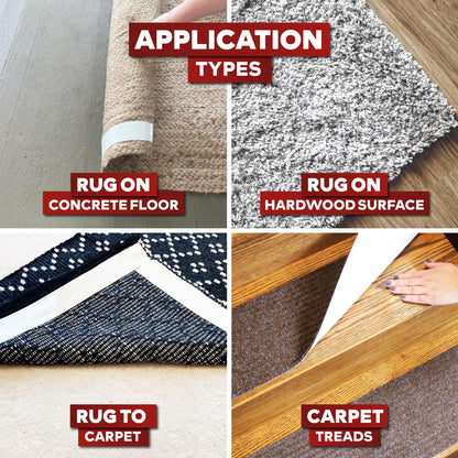 XFasten Double Sided Carpet Tape for Area Rugs 2 Inch x 30 Yards, Residue-Free Carpet Tiles Tape, Removable Heavy-Duty Rug Pad Gripper for Hardwood, Vinyl Flooring Underlayments, Laminate- Wood-Safe