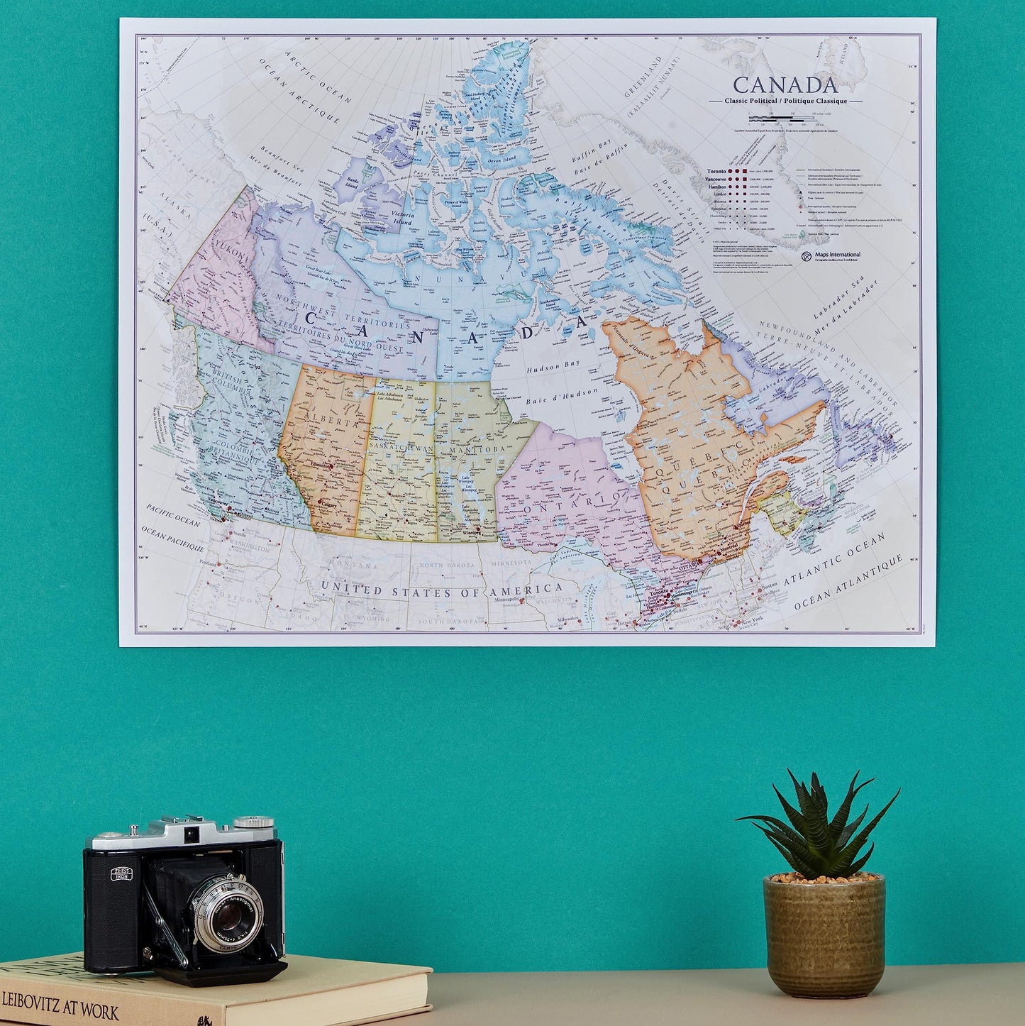 Canada Map Poster – 59.4 x 42 cm - Maps International - Map Making for More Than 50 Years - Most Detailed Map Gift