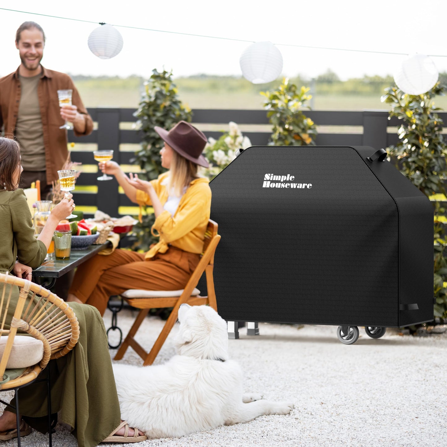 Simple Houseware 55-inch Heavy Duty BBQ Grill Cover, 600D Polyester Waterproof, Weather-Resistant
