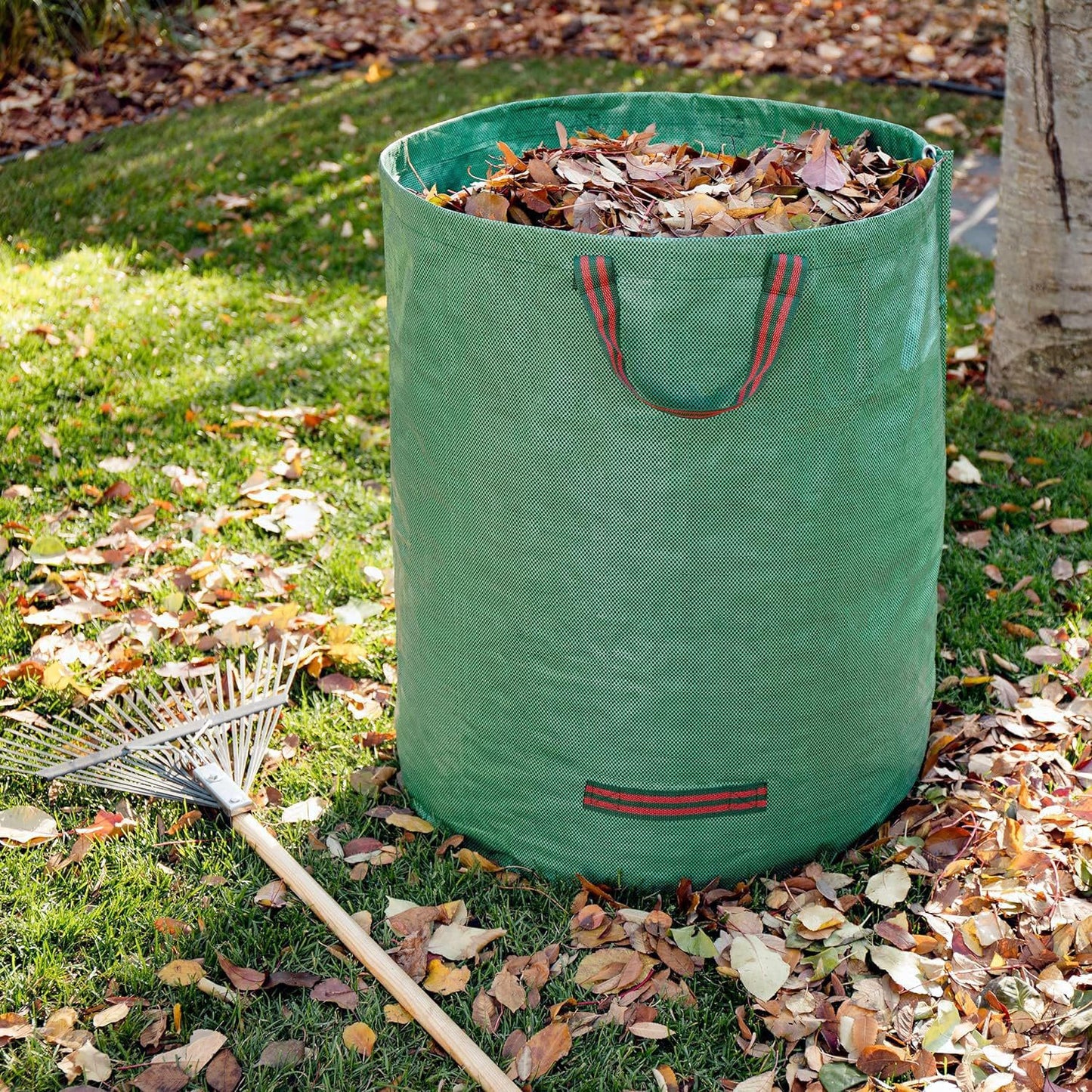 Craftsboys 2-Pack Reusable Yard Waste Bags, Reusable Collapsible Plants Leaf Grass Waste Bag, Heavy Duty Gardening Bags for Garden Yard Lawn (2 Pack Bags) (132 Gallons)