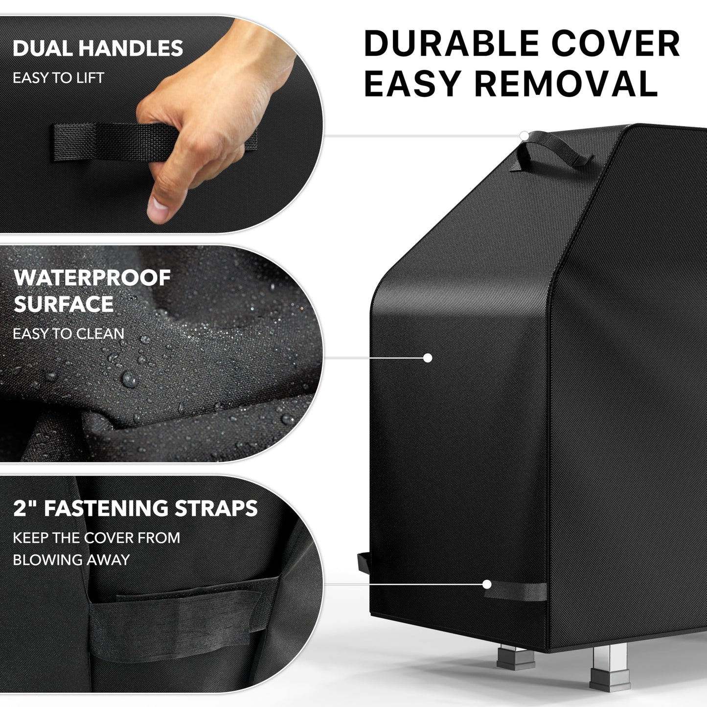 Simple Houseware 55-inch Heavy Duty BBQ Grill Cover, 600D Polyester Waterproof, Weather-Resistant