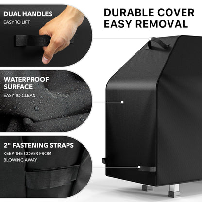 Simple Houseware 55-inch Heavy Duty BBQ Grill Cover, 600D Polyester Waterproof, Weather-Resistant