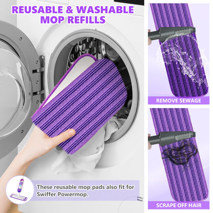 Spray Mops for Hardwood Floor Cleaning, Microfiber Flat Floor Mop with Washable Reusable Pads, Dust Wood Laminate Tile Wet Dry Mopping Head Fit for Disposable Dry Wet Sweeping Refills Cloths