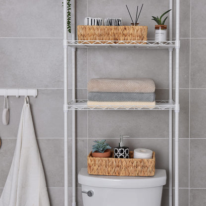 StorageWorks Water Hyacinth Basket for Toilet Paper, Wicker Baskets for Storage with Built-in Handles, 14 "L x 6 "W x 3 "H