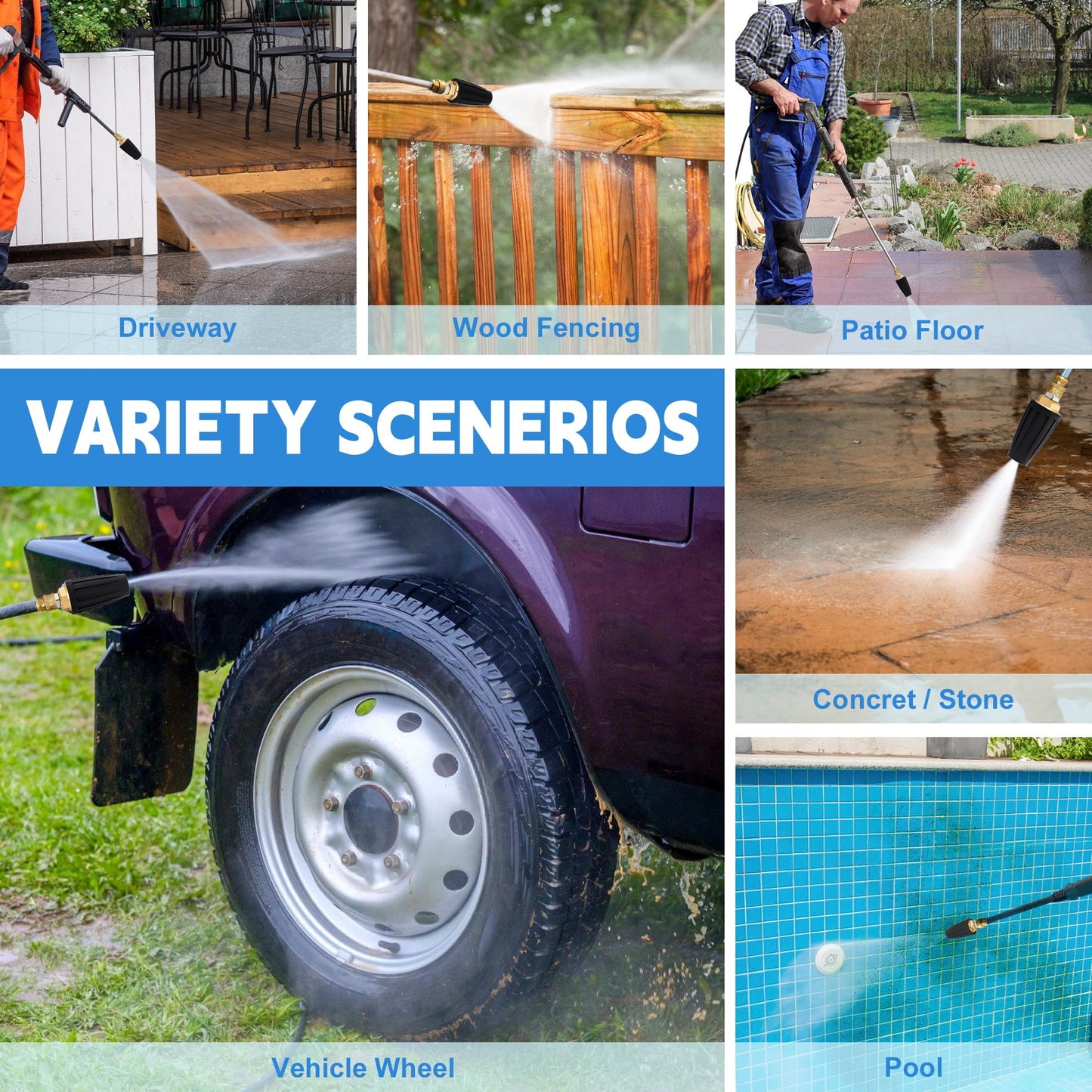 Yupjlia Turbo Nozzle Pressure Washer, Premium 4000 PSI Max Rotating Pressure Washer Nozzle Tips with 1/4 Quick Connect for Cleaning Driveway, Brick, Concrete, Patio, Vinyl Surface, 4.0 GPM 4.0 Orifice