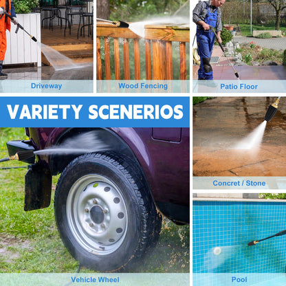 Yupjlia Turbo Nozzle Pressure Washer, Premium 4000 PSI Max Rotating Pressure Washer Nozzle Tips with 1/4 Quick Connect for Cleaning Driveway, Brick, Concrete, Patio, Vinyl Surface, 4.0 GPM 4.0 Orifice