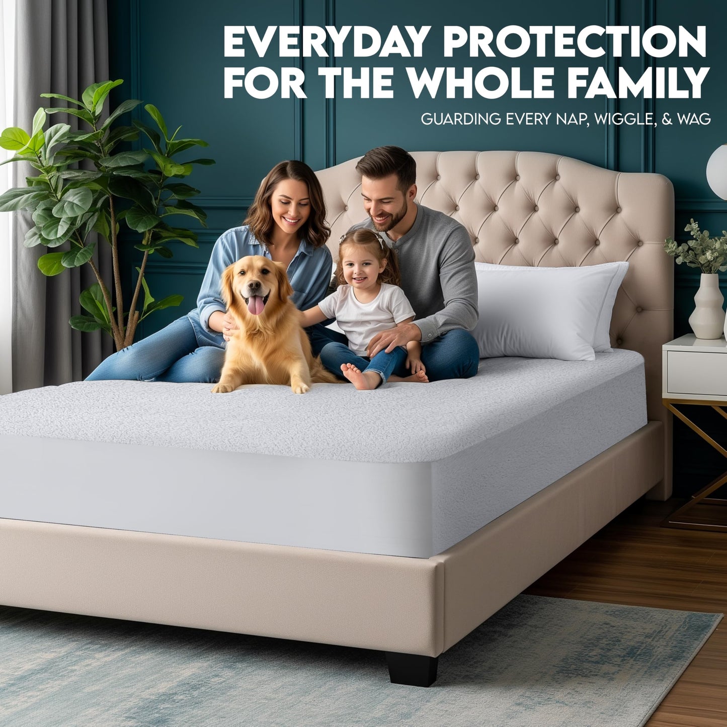 Utopia Bedding Dual Sided Mattress Protector with Waterproof Terry Top and Side Panels Twin Size, Soft and Breathable Mattress Cover, Fitted Style with Stretchable Elastic Pockets